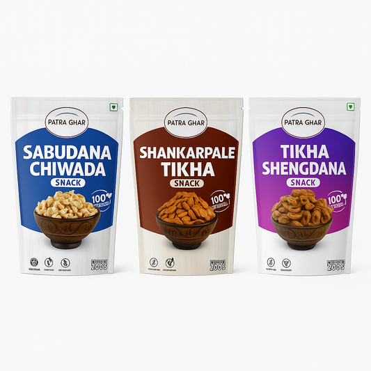 Spicy Maharashtrian Snack Combo – Sabudana Chiwda, Shankarpale & Tikhat Shengdane